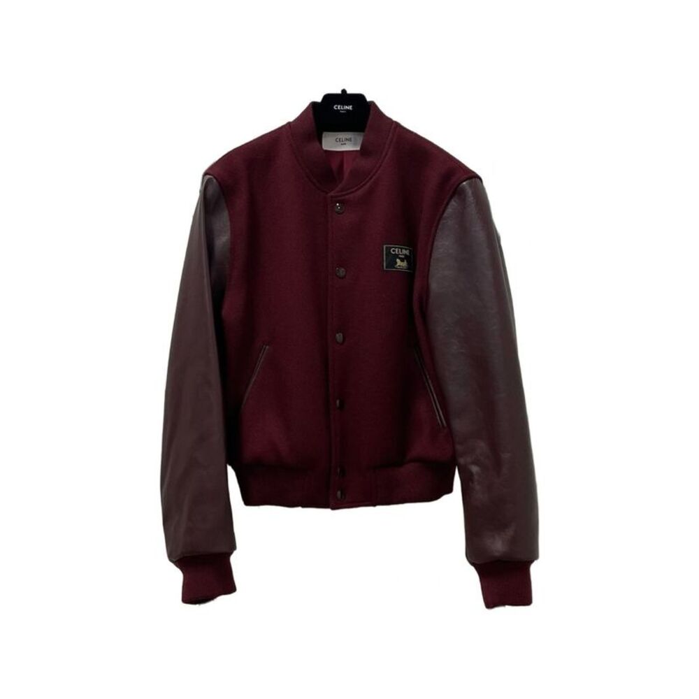 Celine Men Wool And Leather Bomber Jacket